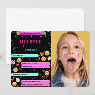 Invitation photo d'anniversaire Emoji