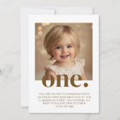 Invitation photo d'anniversaire en Brown et blanc (Devant)