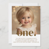Invitation photo d'anniversaire en Brown et blanc (Devant)