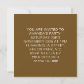 Invitation photo d'anniversaire en Brown et blanc (Dos)