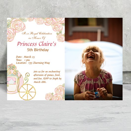Invitation photo d'anniversaire enchanteresse Prin