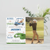 Invitation photo d'anniversaire Golf (Debout devant)