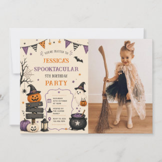 Invitation Photo d'anniversaire Halloween fantôme Spooktacula