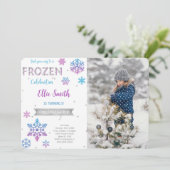 Invitation photo d'anniversaire La Reine des Neige (Debout devant)