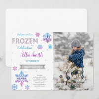 Invitation photo d'anniversaire La Reine des neige