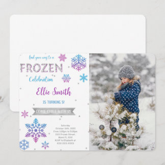 Invitation photo d'anniversaire La Reine des neige