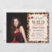 Invitation Photo d'anniversaire Léopard Guépard Déchaînons-No (Devant)