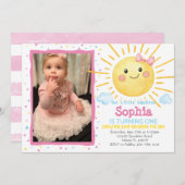 Invitation photo d'anniversaire Little Sunshine -A (Devant / Derrière)