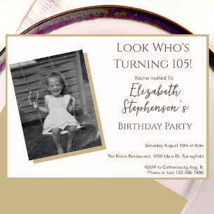Invitation photo d'anniversaire minimaliste modern