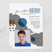 Invitation Photo d'Anniversaire Moderne (Devant / Derrière)