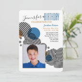 Invitation Photo d'Anniversaire Moderne (Debout devant)