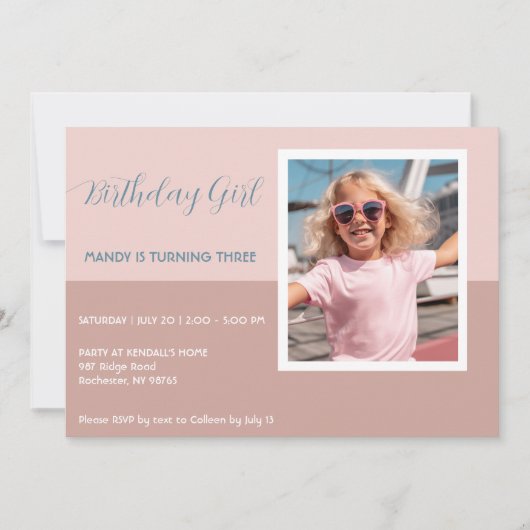 Invitation photo d'anniversaire moderne (Devant)