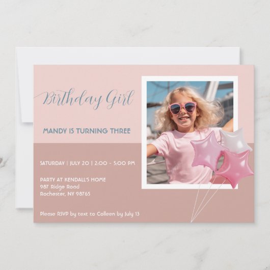 Invitation photo d'anniversaire moderne (Devant)