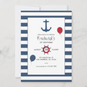 Invitation Photo d'anniversaire nautique personnalisable (Devant)