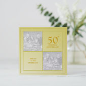 Invitation Photo d'anniversaire passé & présent de 50 ans (Debout devant)