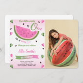Invitation photo d'anniversaire pastèque (Devant / Derrière)