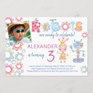 Invitation photo d'anniversaire pour enfants sur l