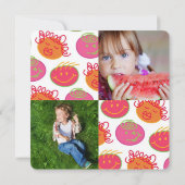 Invitation photo d'anniversaire pour jumeaux avec (Dos)