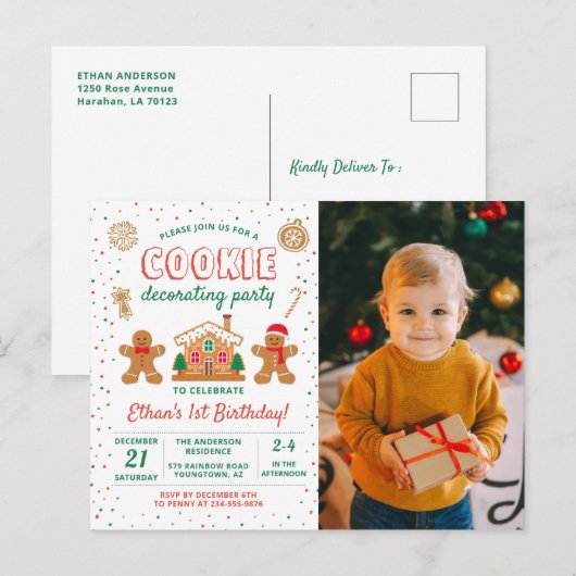 Invitation photo d'anniversaire pour la décoration (Devant / Derrière)