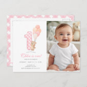 Invitation photo d'anniversaire pour le premier ou (Devant / Derrière)