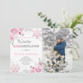 Invitation photo d'anniversaire pour un an sur le  (Debout devant)