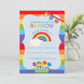 Invitation photo d'anniversaire Rainbow Candy (Debout devant)
