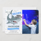 Invitation photo d'anniversaire requin (Devant)