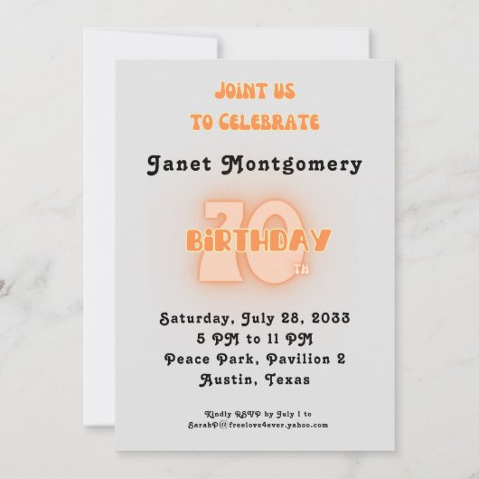 Invitation Photo d'anniversaire Retro Boomer (Dos)