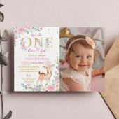 Invitation photo d'anniversaire rose