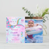 Invitation photo d'anniversaire sirène (Debout devant)