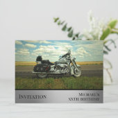 Invitation Photo d'anniversaire sur le thème de la moto Invit (Debout devant)