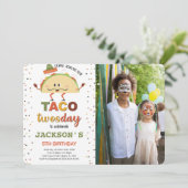 Invitation photo d'anniversaire Taco (Debout devant)
