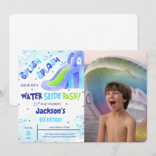 Invitation photo d'anniversaire Toboggan aquatique