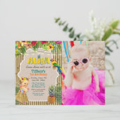 Invitation photo d'anniversaire tropical Aloha Lua (Debout devant)
