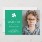 Invitation photo d'anniversaire Vert Trèfle de la  (Devant)