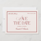Invitation Photo d'annonce de mariage d'opéra rouge profond (Devant)