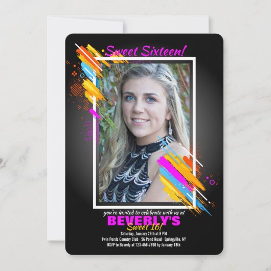 Invitation photo dans un cadre d'art moderne (Devant)