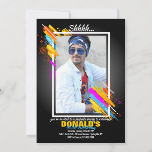 Invitation photo dans un cadre d'art moderne