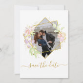 Invitation Photo d'aquarelle moderne Enregistrer la date (Devant)