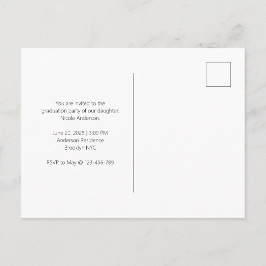 Invitation photo d'Arc Graduate de Script moderne (Dos)