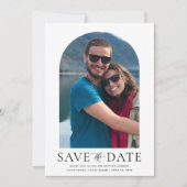 Invitation Photo d'arc moderne et code QR Mariage vertical (Devant)