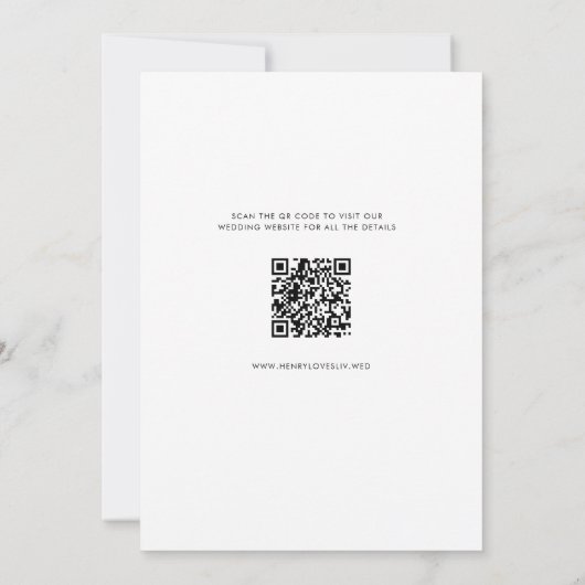 Invitation Photo d'arc moderne et code QR Mariage vertical (Dos)