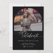 Invitation Photo d'arch en noir et blanc Script de graduation (Dos)