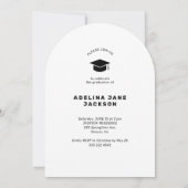 Invitation Photo d'arche moderne de remise de diplômes script (Dos)