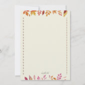 Invitation photo d'automne (Dos)