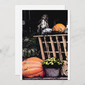 Invitation Photo d'automne citrouille et maman (Devant / Derrière)