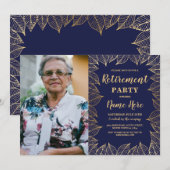 Invitation Photo d'automne d'automne de feuille d'or de (Devant / Derrière)