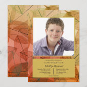 Invitation photo d'automne de Feuilles transparent (Devant / Derrière)