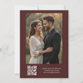 Invitation Photo d'automne moderne QR Code Mariage de automne (Dos)