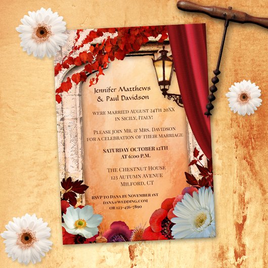 Invitation photo d'automne ou après mariage